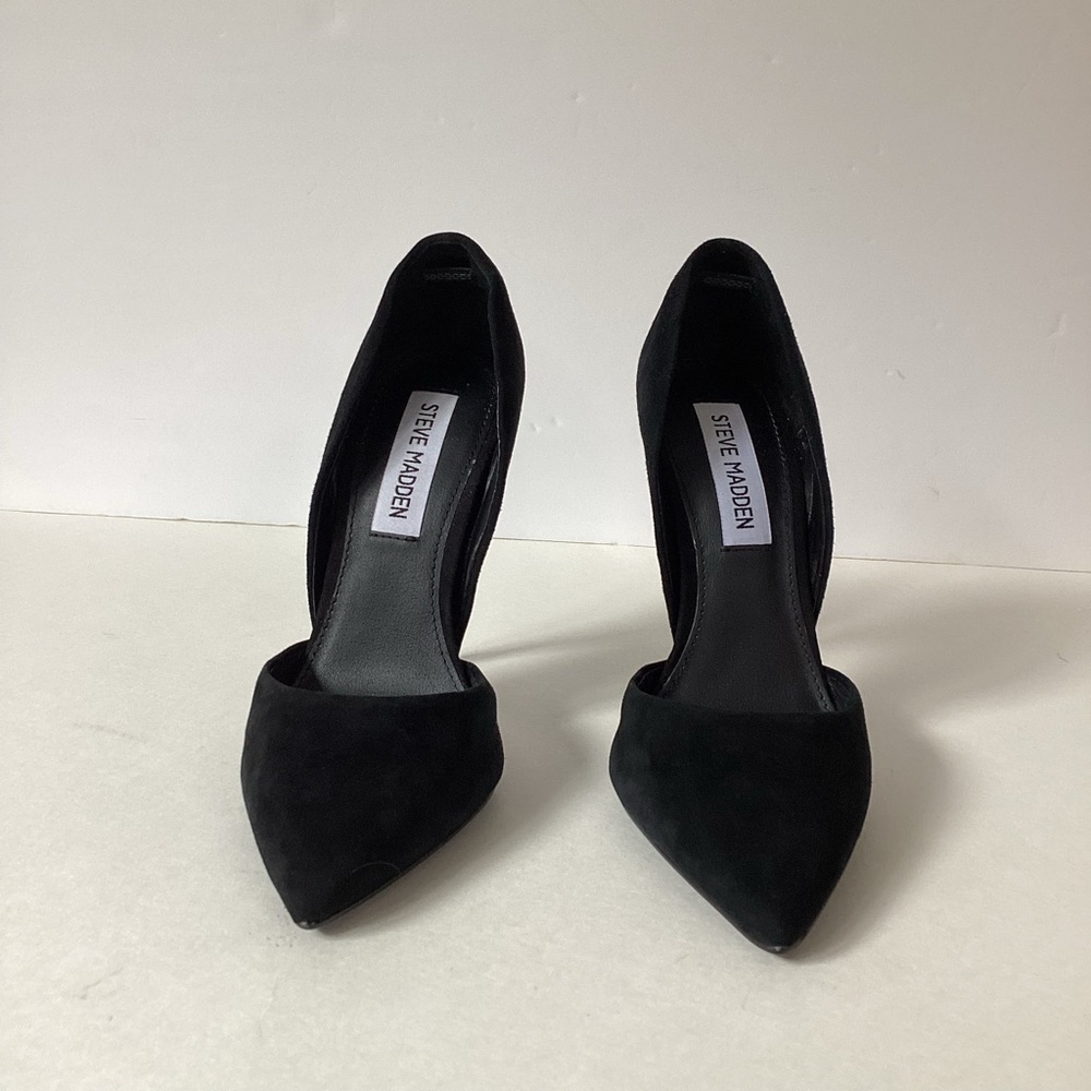 Steve Madden Varcityy Heels Black Suede